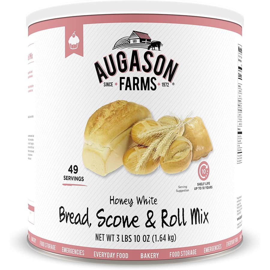 Augason Farms 4-lb. Honey White Bread Scone & Roll Mix for $15 Augason Farms 4-lb. Honey White Bread Scone & Roll Mix for $15
