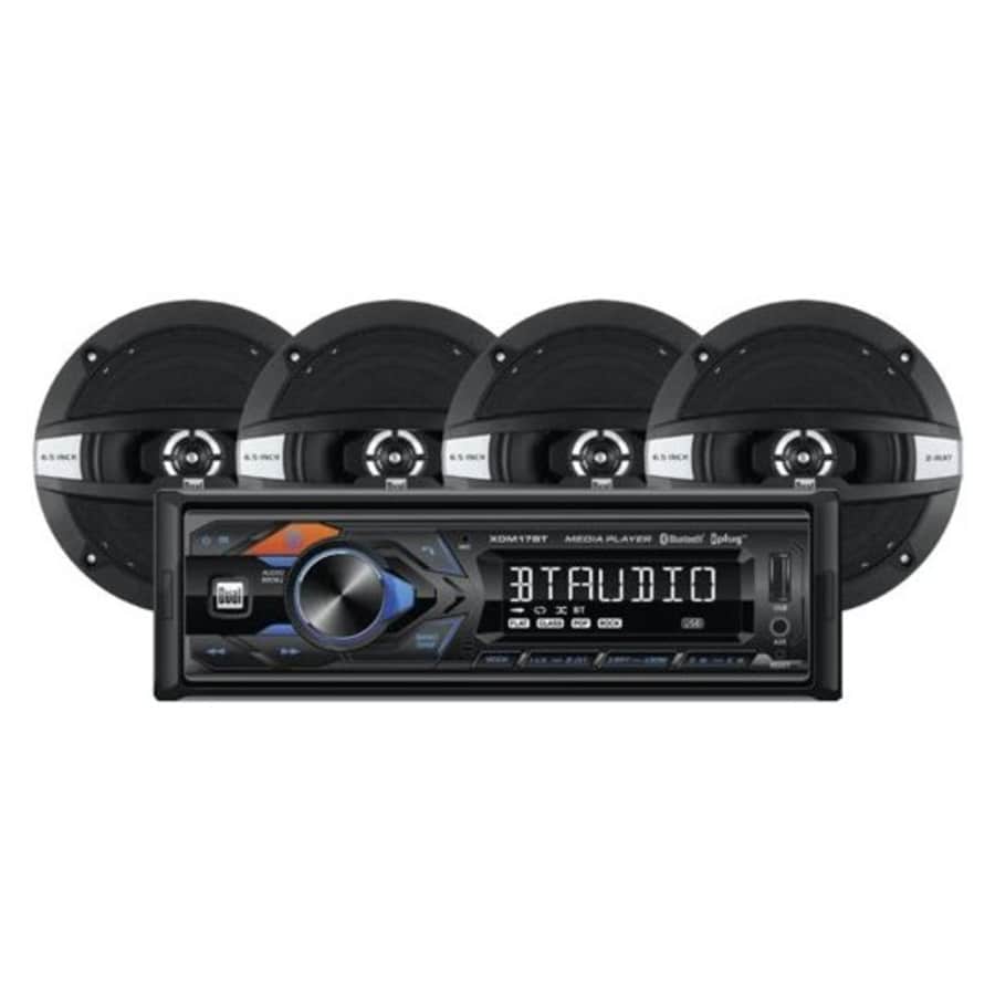 Dual Electronics Bluetooth Car Stereo Receiver w/ 6.5" 2-Way Speaker 4-Pack for $35