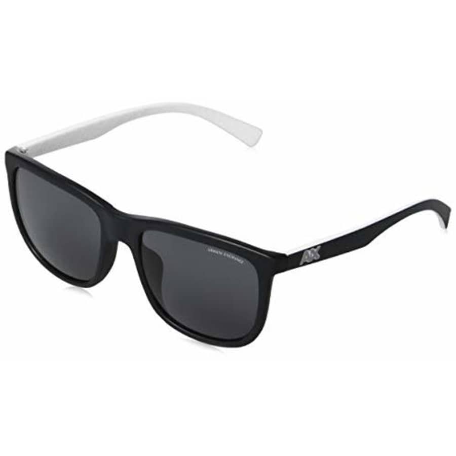 A|X Armani Exchange Men's AX4093SF Asian Fit Square Sunglasses, Matte Black/Polarized Grey, 56 mm for $60