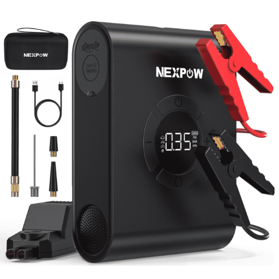 Nexpow 2,000A Jump Starter w/ 150-PSI Air Compressor for $30