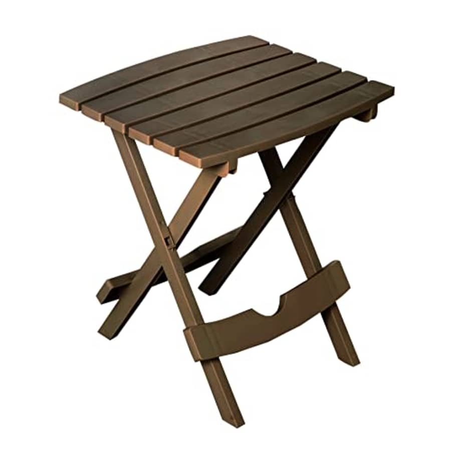 Adams Manufacturing Quik Fold Patio Side Table, Resin, Earth Brown for $31