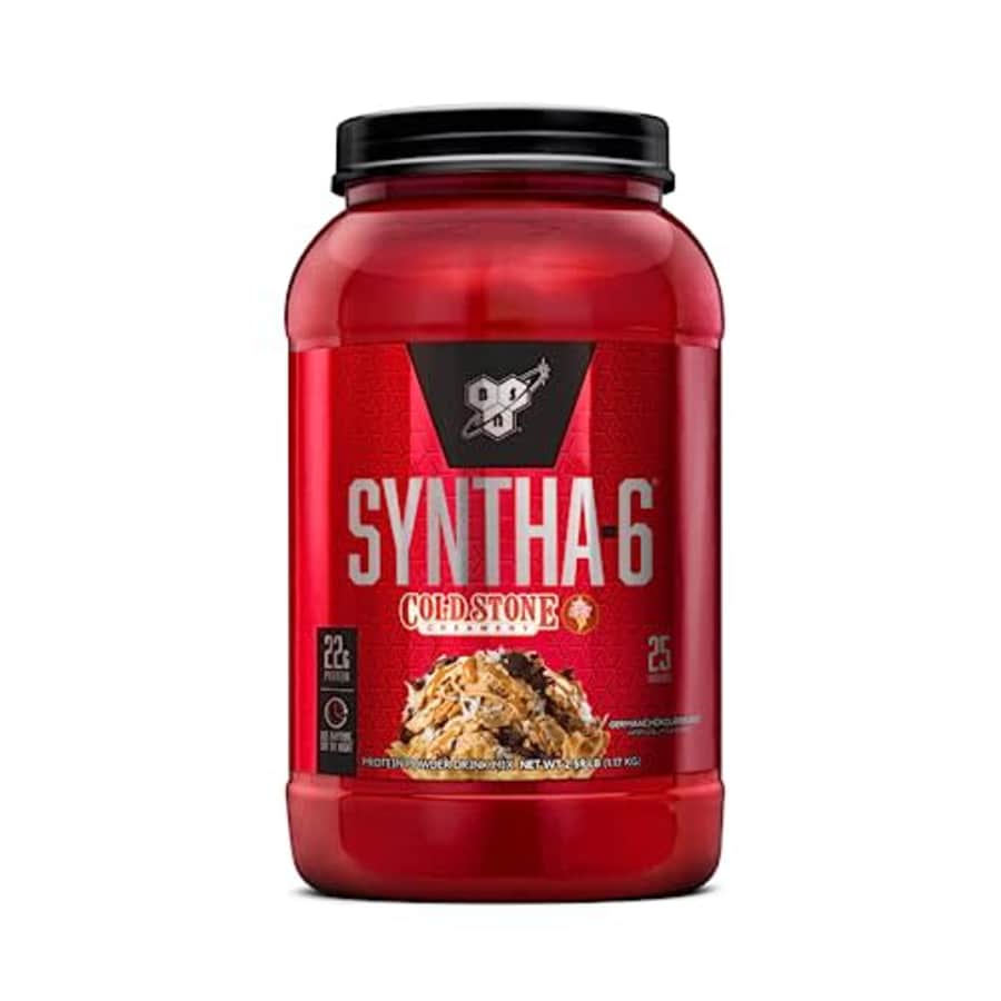 BSN Syntha-6 Whey Protein Powder, Cold Stone Creamery- Germanchkoltekke Flavor, Micellar Casein, for $32 BSN Syntha-6 Whey Protein Powder, Cold Stone Creamery- Germanchkoltekke Flavor, Micellar Casein, for $32