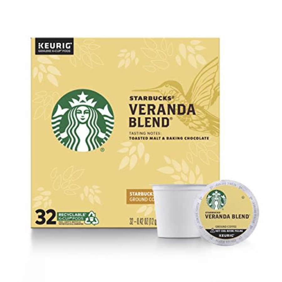 Starbucks Blonde Roast K-Cup Coffee Pods Veranda Blend for Keurig Brewers 1 box (32 pods) for $23 Starbucks Blonde Roast K-Cup Coffee Pods Veranda Blend for Keurig Brewers 1 box (32 pods) for $23