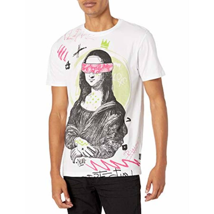 Southpole Men's Short Sleeve T-Shirt, White Mona, Large for $13