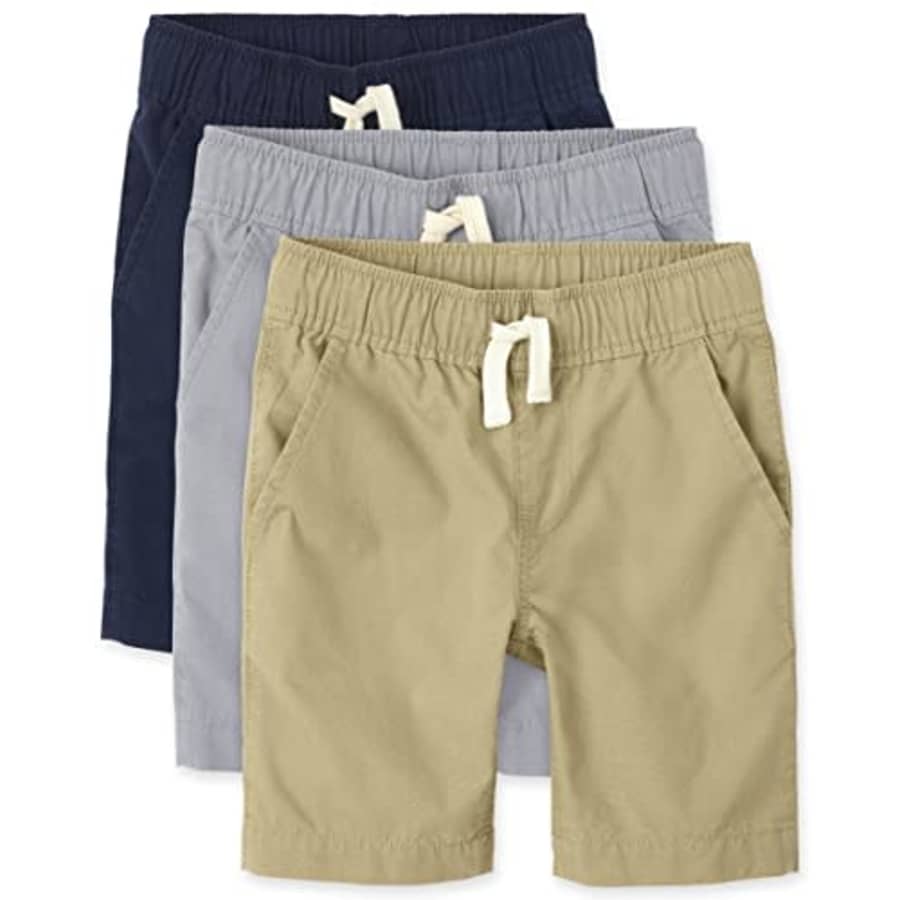 The Children's Place Boys' Pull On Jogger Shorts, Fin Gray/Flax/Tidal 3-Pack for $24 The Children's Place Boys' Pull On Jogger Shorts, Fin Gray/Flax/Tidal 3-Pack for $24