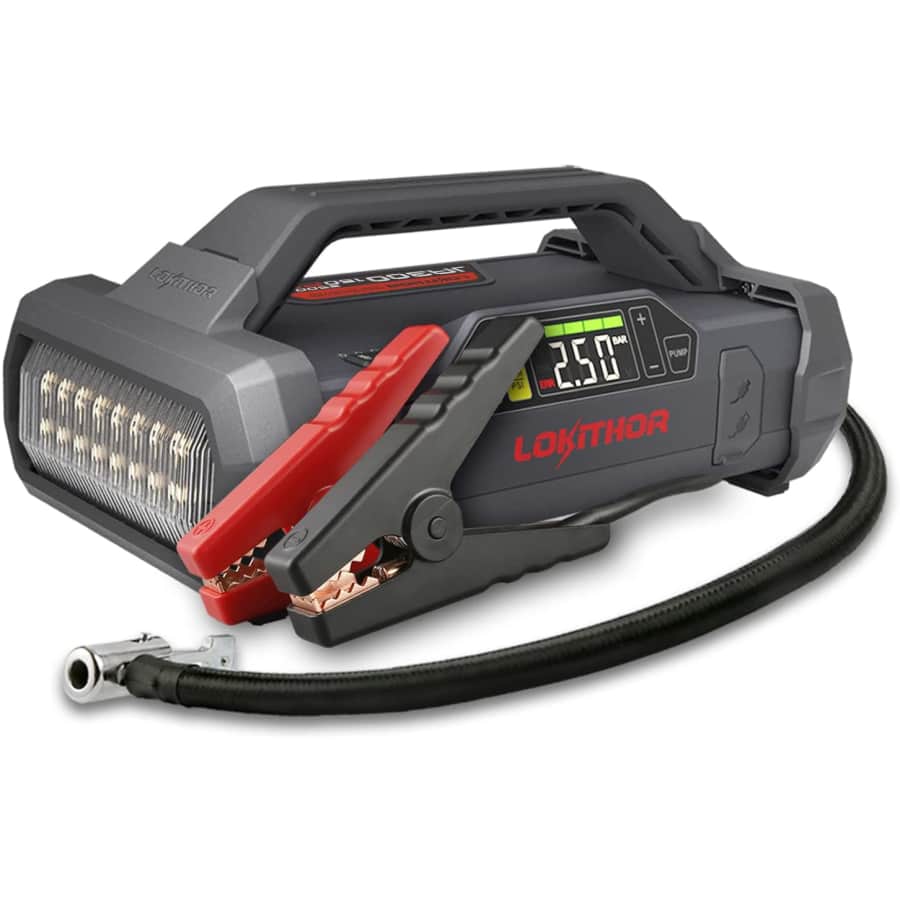 Lokithor 12V Jump Starter with Air Compressor for $140