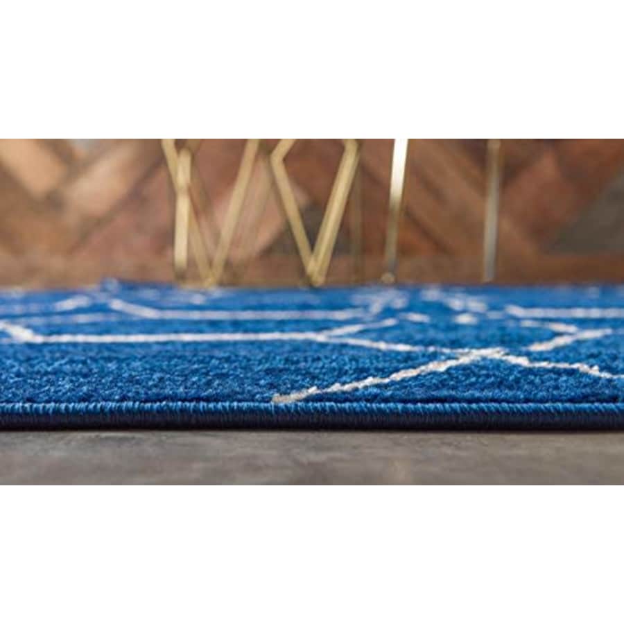 Unique Loom Trellis Frieze Collection Lattice Moroccan Geometric Modern Navy Blue Area Rug (4' 0 x for $41 Unique Loom Trellis Frieze Collection Lattice Moroccan Geometric Modern Navy Blue Area Rug (4' 0 x for $41