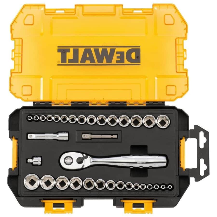 DeWalt 34-Piece 1/4" & 3/8" Drive Socket Set for $37 DeWalt 34-Piece 1/4" & 3/8" Drive Socket Set for $37