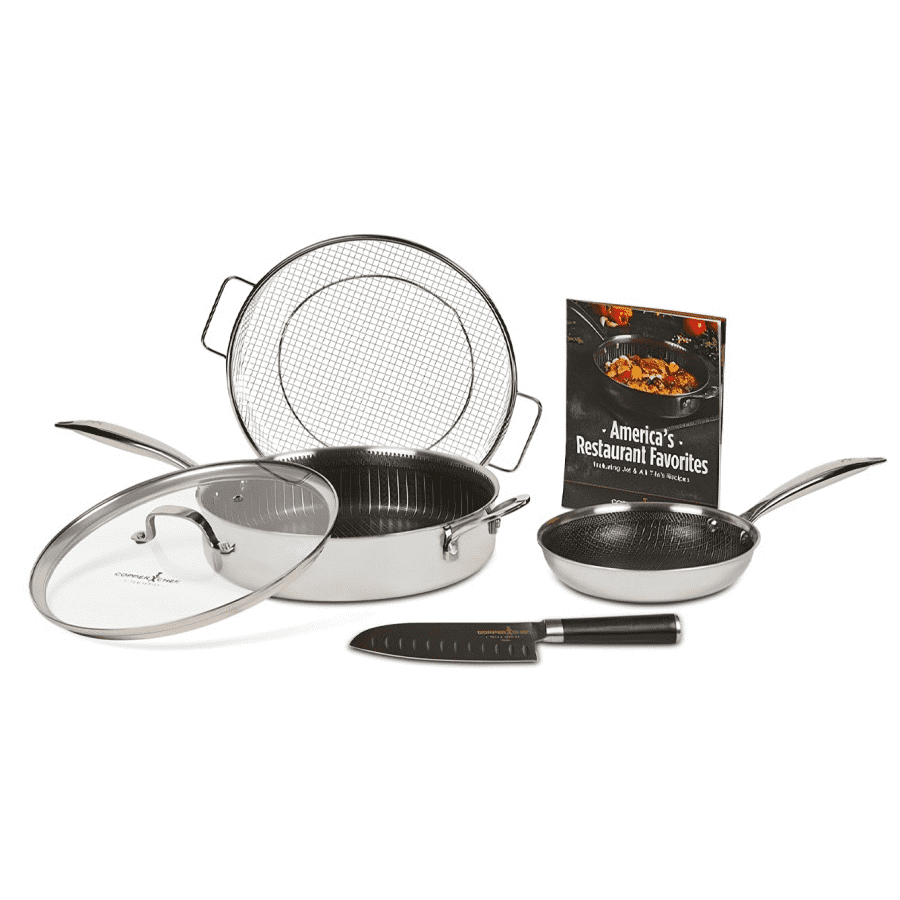 Copper Chef Titan Tri-Ply 6-Piece Hybrid Cookware Set for $50 Copper Chef Titan Tri-Ply 6-Piece Hybrid Cookware Set for $50