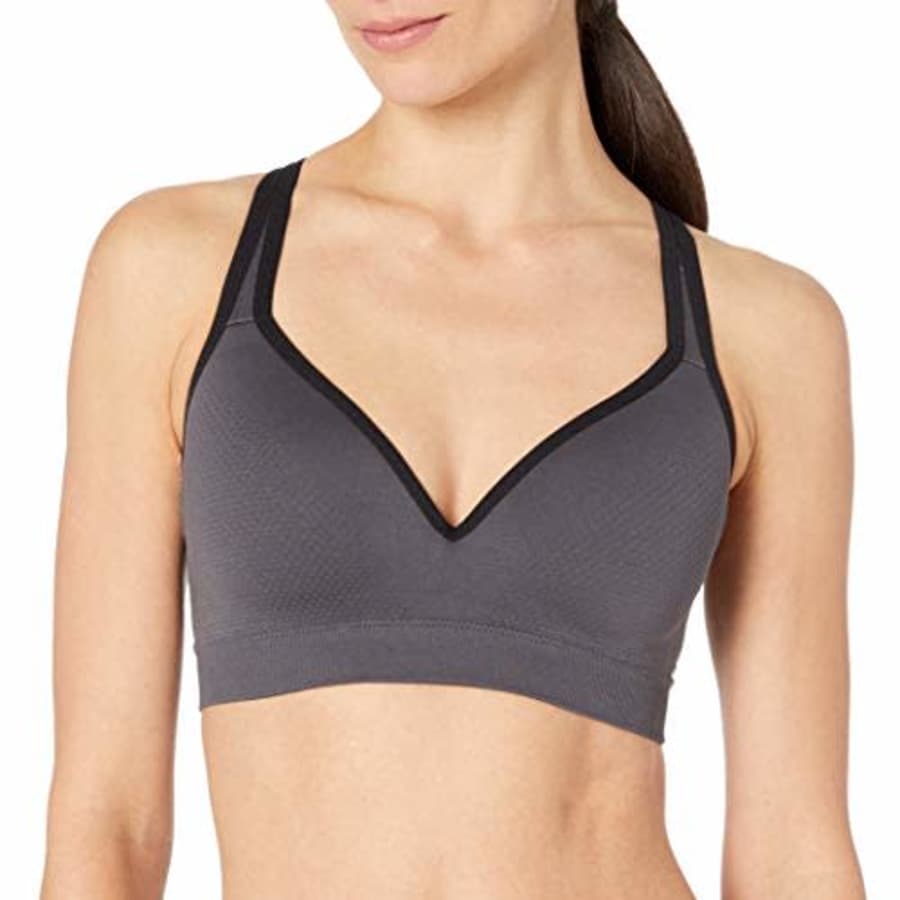Jockey Women's Activewear Mid Impact Molded Cup Seamless Sports Bra, Iron Grey, L for $31