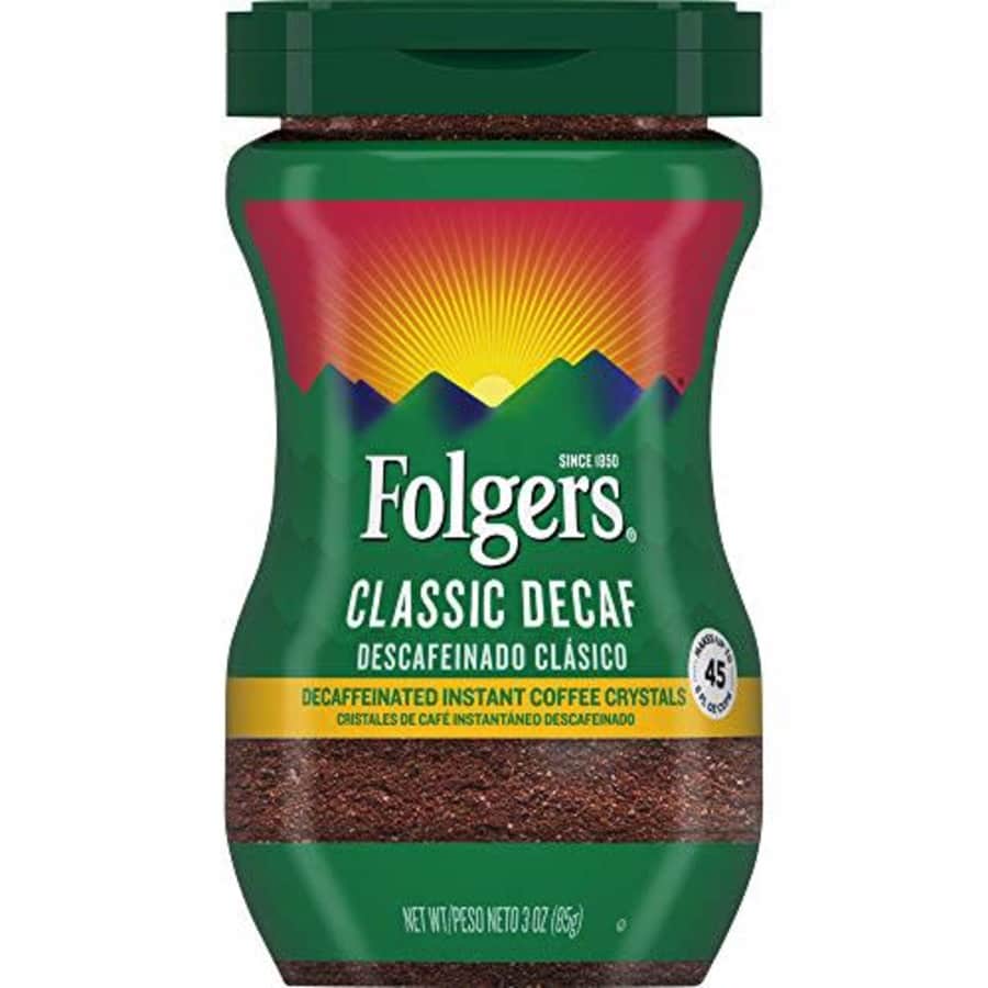 Folgers Classic Decaf Roast Crystal Instant Coffee, 3 Ounce for $14 Folgers Classic Decaf Roast Crystal Instant Coffee, 3 Ounce for $14