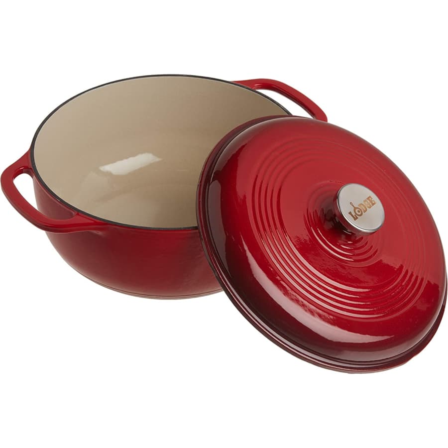 Lodge 6-Quart Enameled Cast Iron Dutch Oven for $80 Lodge 6-Quart Enameled Cast Iron Dutch Oven for $80