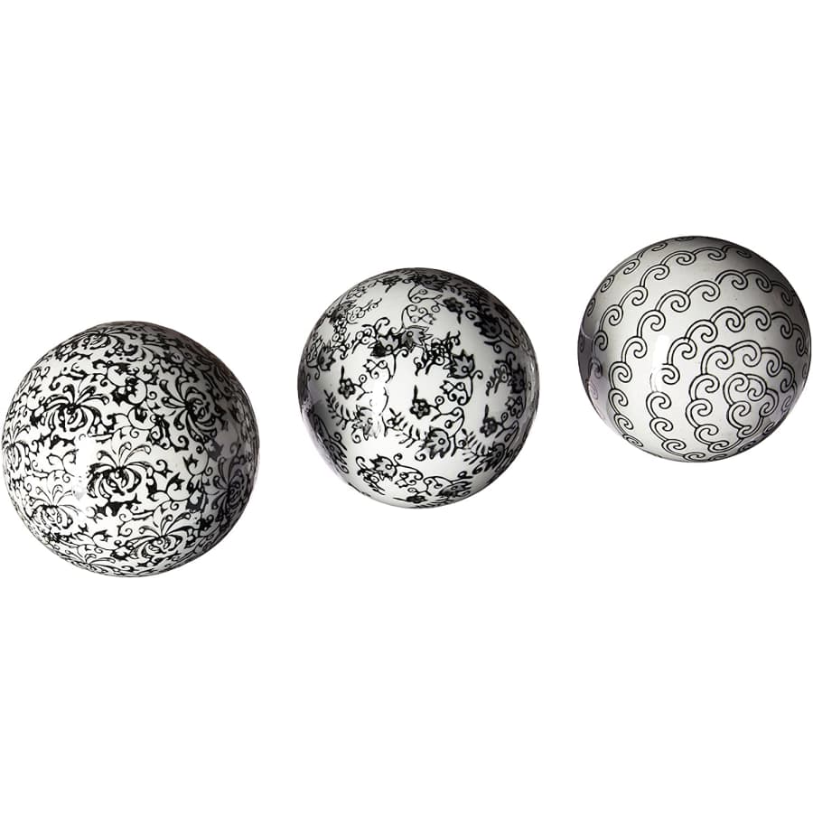 Oriental Furniture 4" Black & White Decorative Porcelain Ball Set for $20 Oriental Furniture 4" Black & White Decorative Porcelain Ball Set for $20