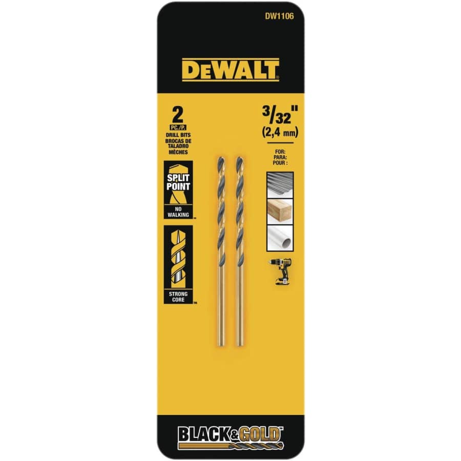 DeWalt 3/32" Black Oxide Split Point Twist Drill Bit 2-Pack for $7 DeWalt 3/32" Black Oxide Split Point Twist Drill Bit 2-Pack for $7