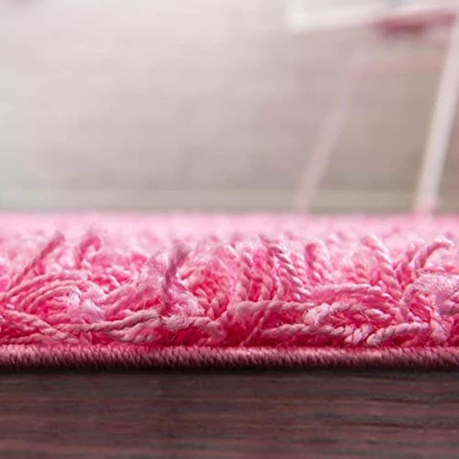 Unique Loom Solid Shag Collection Area Rug (6' 1" x 9', Taffy Pink) for $80 Unique Loom Solid Shag Collection Area Rug (6' 1" x 9', Taffy Pink) for $80