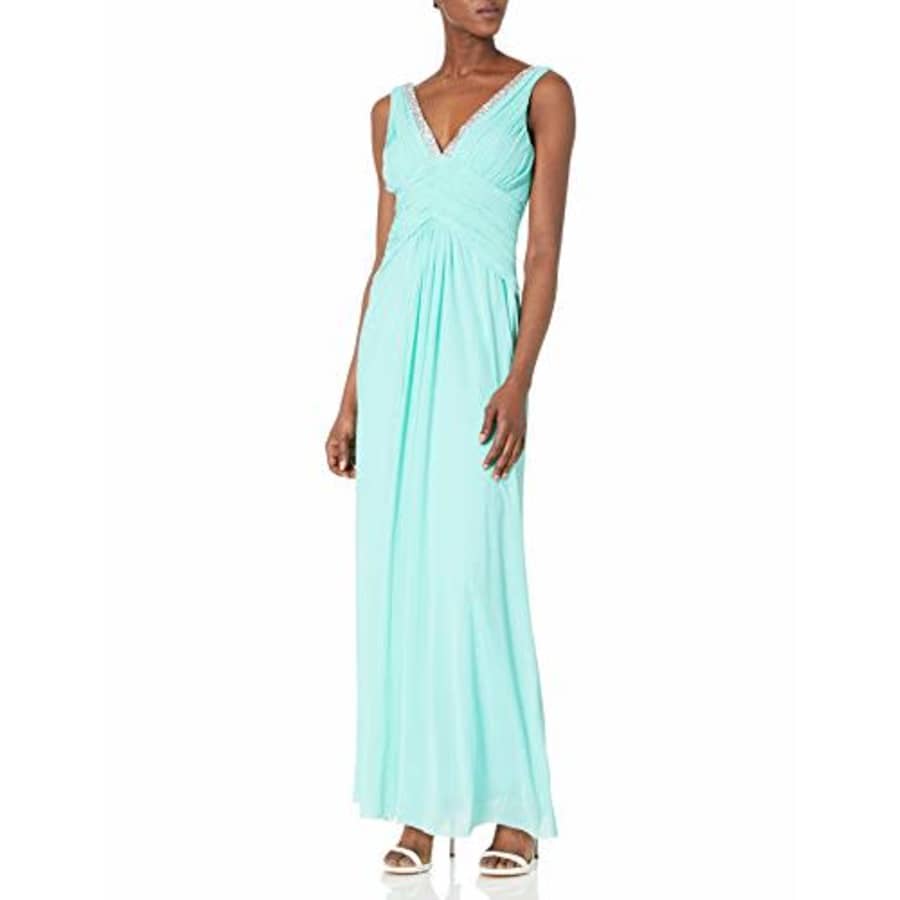 Marina Women's Power Mesh Shirred Gown, Mint, 10 for $113