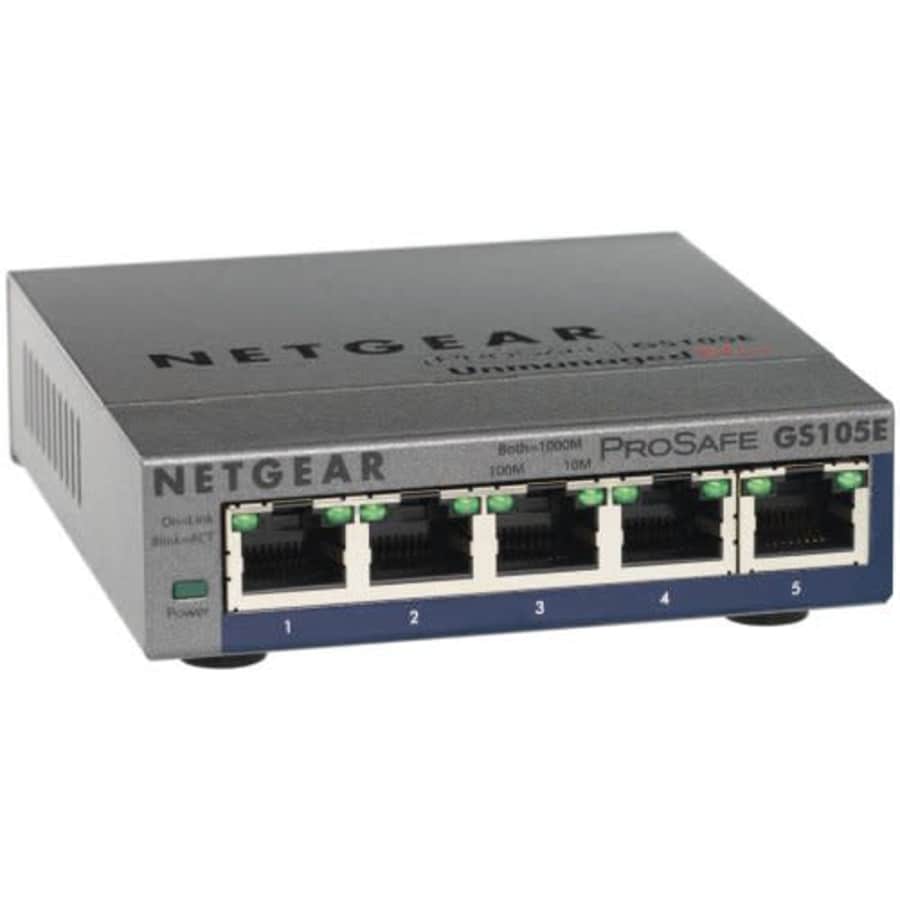NETGEAR 5-Port Gigabit Ethernet Smart Managed Plus Switch (GS105Ev2) - Desktop, and ProSAFE for $85
