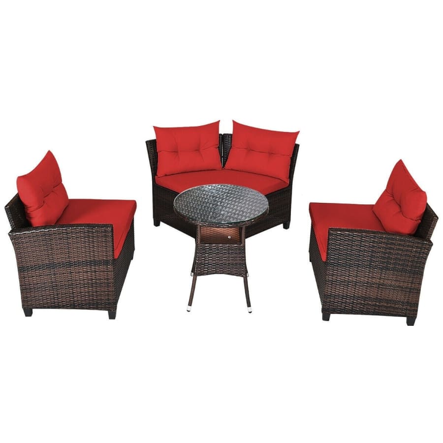 Costway 4-Piece Cushioned Rattan Furniture Set for $475 Costway 4-Piece Cushioned Rattan Furniture Set for $475