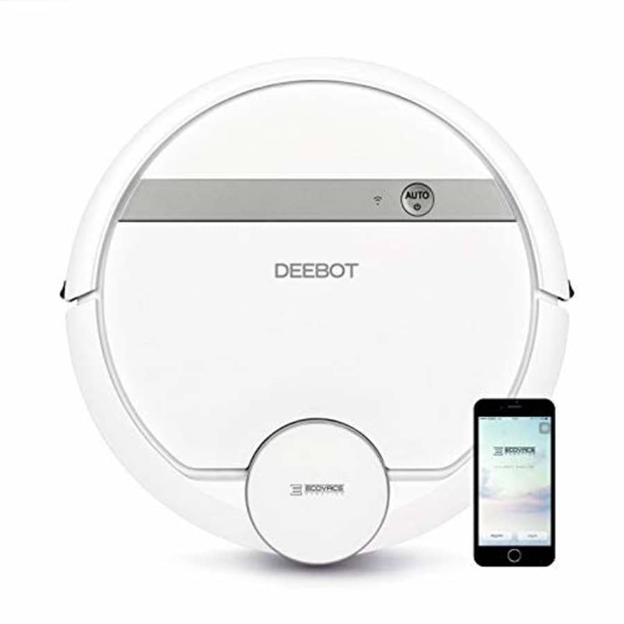 ECOVACS DEEBOT 900 Smart Robotic Vacuum, Carpet, Bare Floors, Pet Hair plus Mapping Technology, for $90