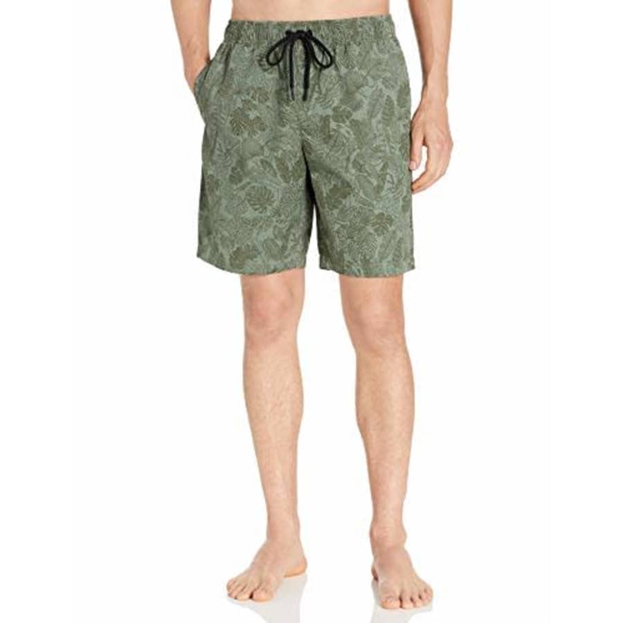 Amazon Brand - Goodthreads Men's 9" Inseam Swim Trunk, Green Parrot Print, Small for $14 Amazon Brand - Goodthreads Men's 9" Inseam Swim Trunk, Green Parrot Print, Small for $14