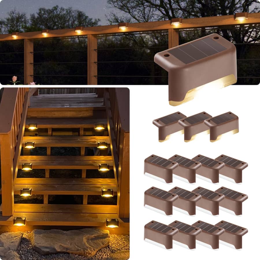 LED Solar Deck Light 16-Pack for $28