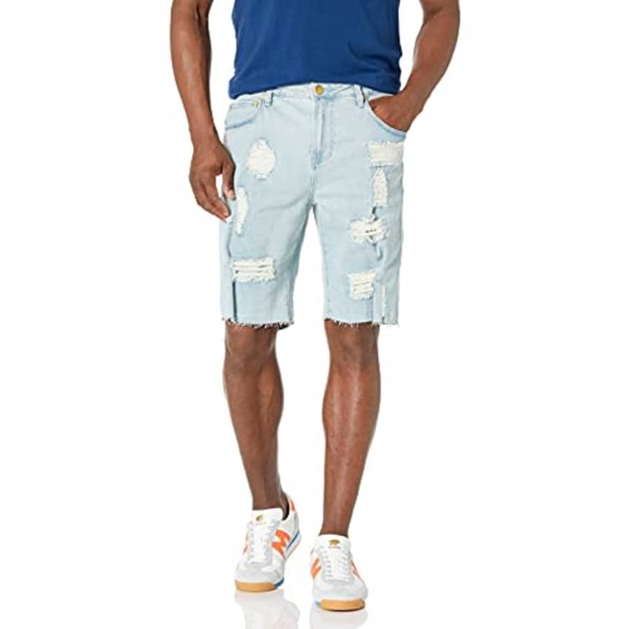 LRG Men's Choppa Cargo Jean Shorts, Denim Blue, 31 for $31