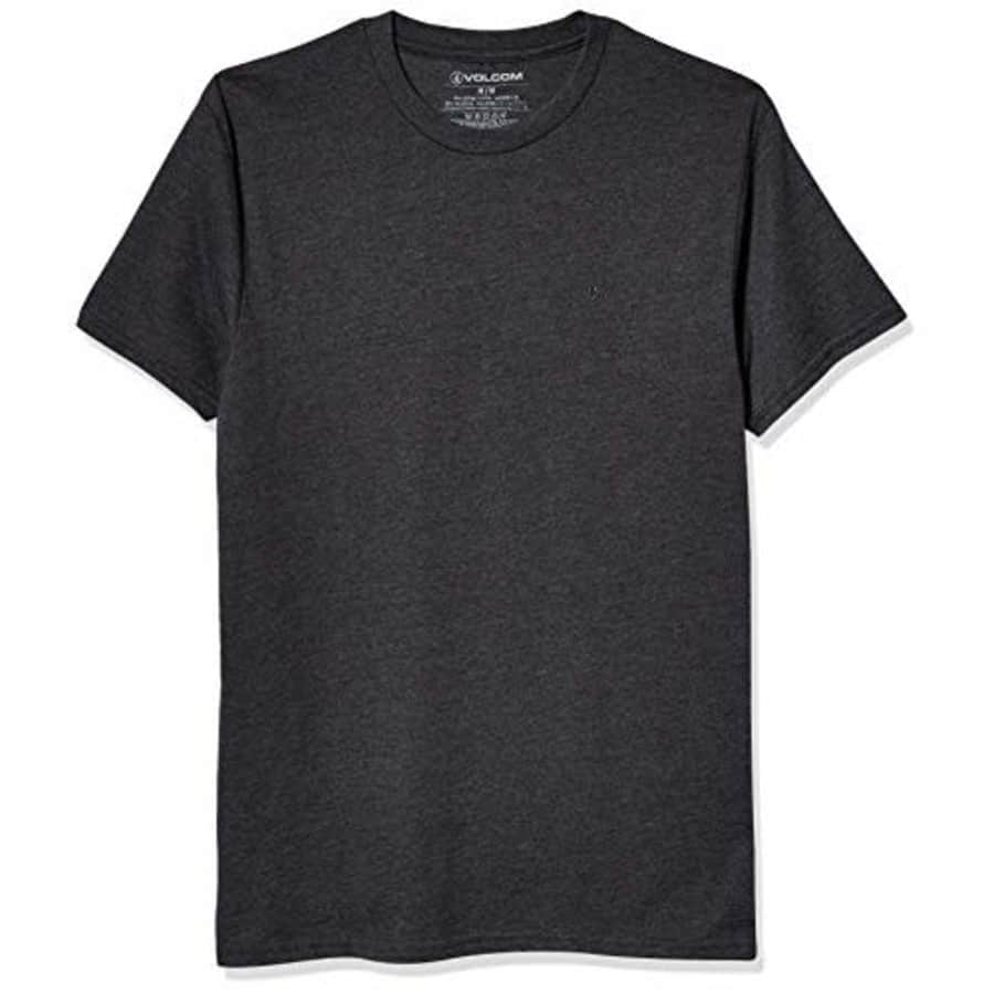 Volcom Men's Via Stone Short Sleeve T-Shirt, Heather Black, Small for $22
