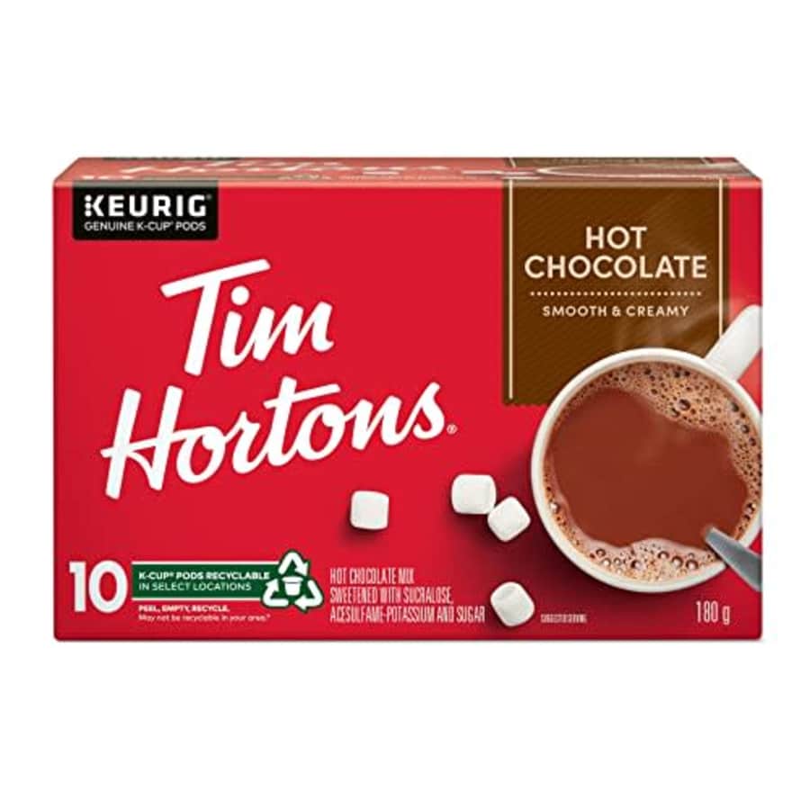 Tim Hortons Original Hot Chocolate, Single Serve Keurig K-Cup Pods, 10 Count for $17 Tim Hortons Original Hot Chocolate, Single Serve Keurig K-Cup Pods, 10 Count for $17