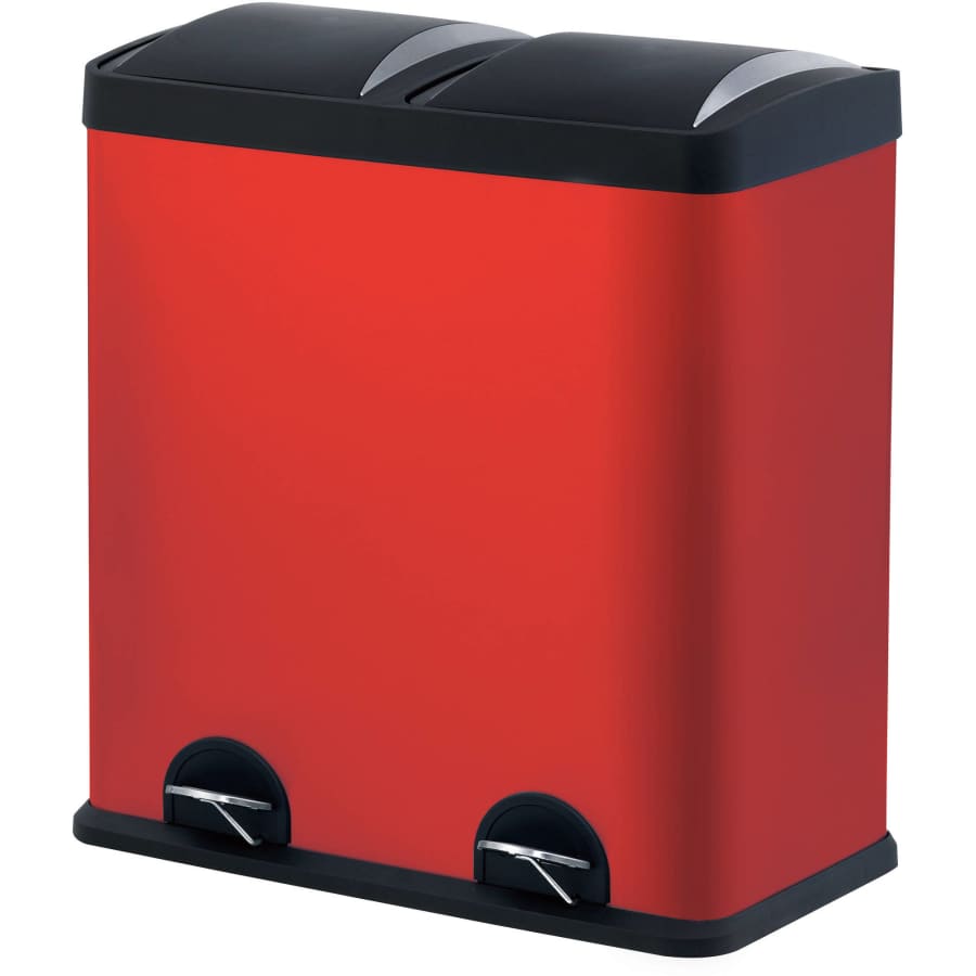 Step N' Sort 16-Gallon Stainless Steel Trash and Recycling Bin in Red for $90