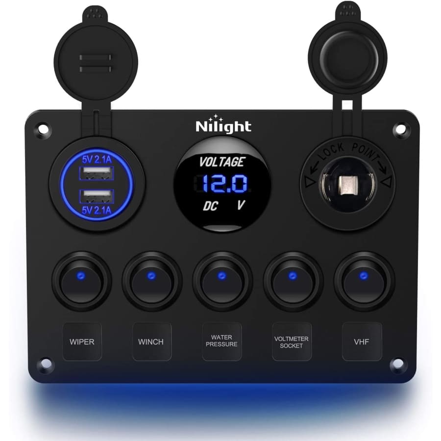 Nilight Multi-Functional 5 Gang Switch Panel for $25