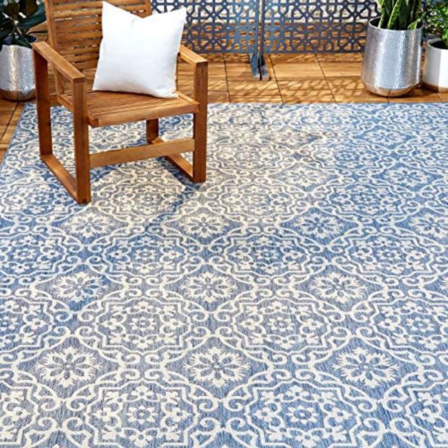 HOME Dynamix Nicole Miller Patio Country Danica Indoor/Outdoor Area Rug, 5'2"x7'2", Blue/Gray, 7 for $46