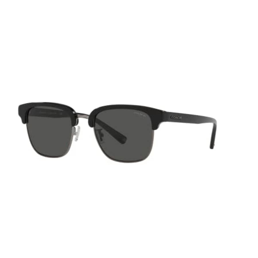 Coach Man Sunglasses Black / Gunmetal Frame, Dark Grey Solid Lenses, 52MM for $192 Coach Man Sunglasses Black / Gunmetal Frame, Dark Grey Solid Lenses, 52MM for $192