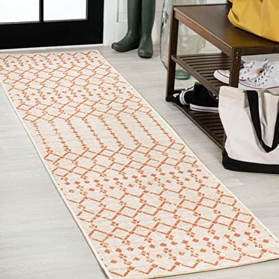 JONATHAN Y SMB108O-210 Ourika Moroccan Geometric Textured Weave Indoor Outdoor -Area Rug, Bohemian for $44
