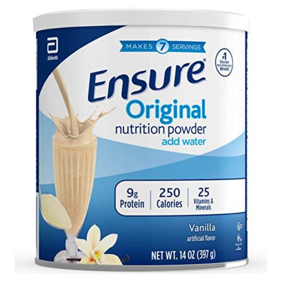 Ensure Original Nutrition Shake Powder with 9 grams of protein, Meal Replacement Shakes, Vanilla, for $27 Ensure Original Nutrition Shake Powder with 9 grams of protein, Meal Replacement Shakes, Vanilla, for $27