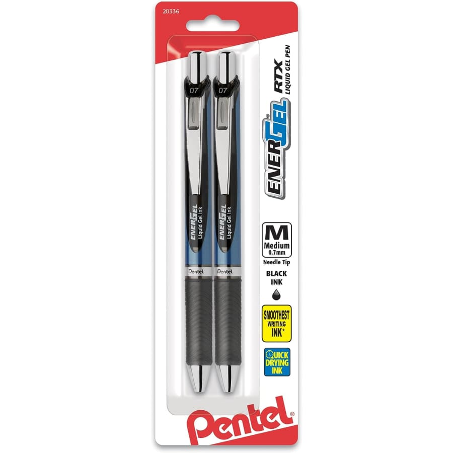 Pentel EnerGel Deluxe RTX Retractable Liquid Gel Pen 2-Pack for $7