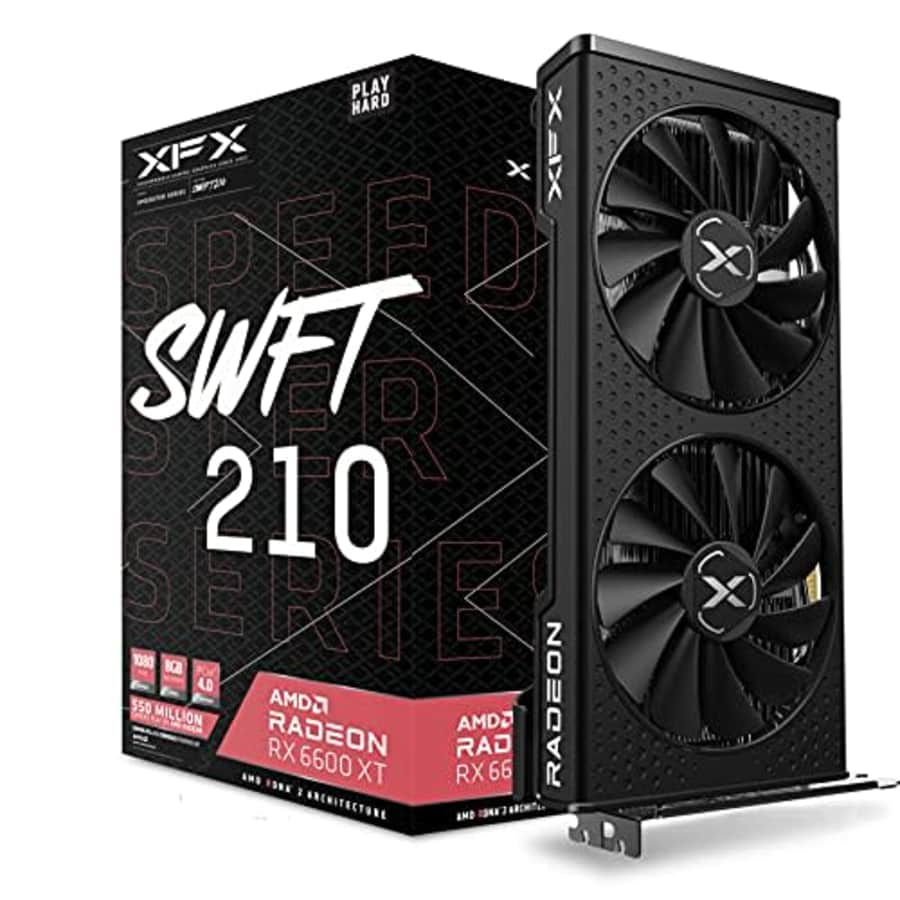 XFX Speedster SWFT210 Radeon RX 6600 XT CORE Gaming Graphics Card with 8GB GDDR6 HDMI 3xDP, AMD for $400 XFX Speedster SWFT210 Radeon RX 6600 XT CORE Gaming Graphics Card with 8GB GDDR6 HDMI 3xDP, AMD for $400