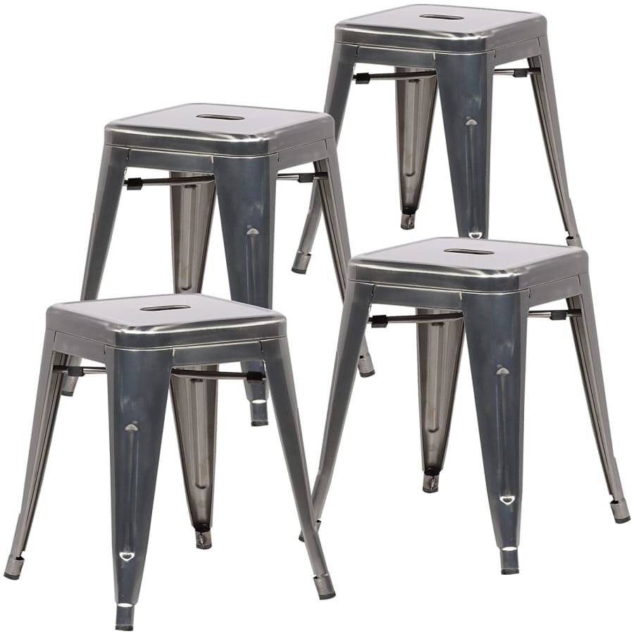 EdgeMod Trattoria 4-Piece 18" Metal Stool Set for $66