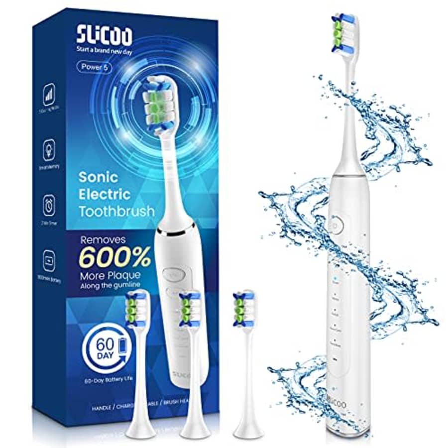 Slicoo Rechargeable Electric Sonic Toothbrush | 38,000 RPM Brushless Motor | 60 Day Using Time | 4 for $19 Slicoo Rechargeable Electric Sonic Toothbrush | 38,000 RPM Brushless Motor | 60 Day Using Time | 4 for $19
