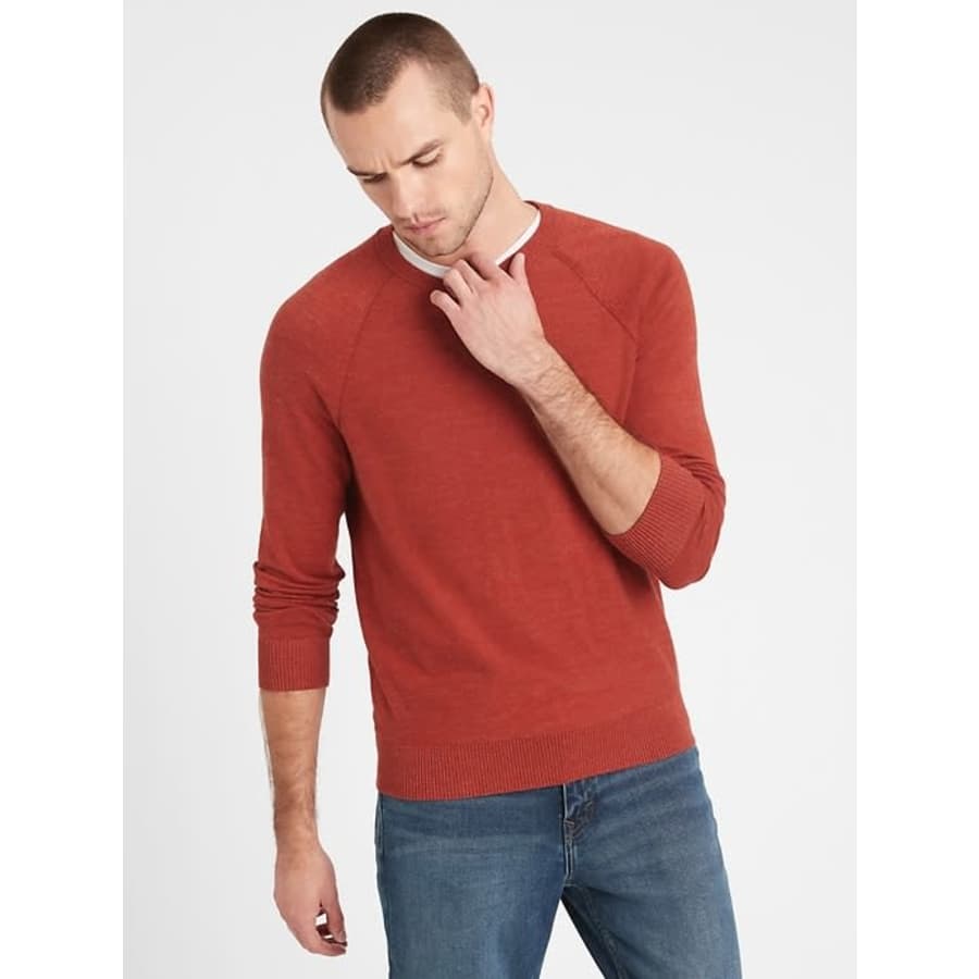 Banana Republic Men's Organic Cotton Raglan Sweater for $16 in cart