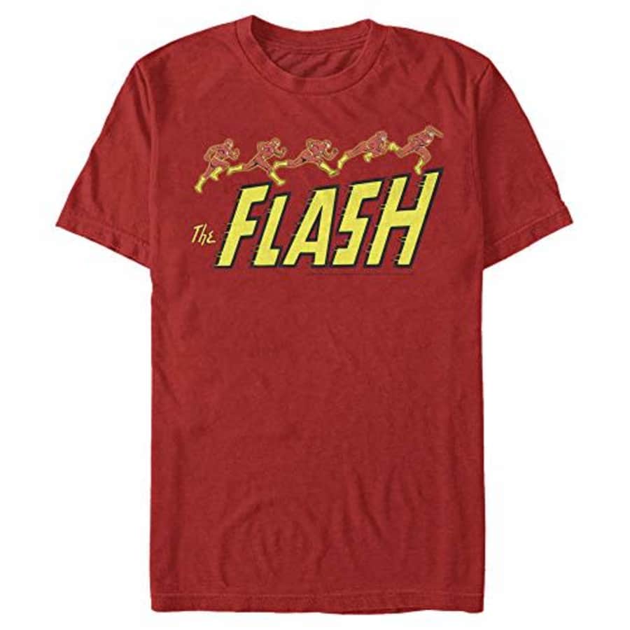DC Comics Men's Run Flash T-Shirt, Red, 3X-Large for $25