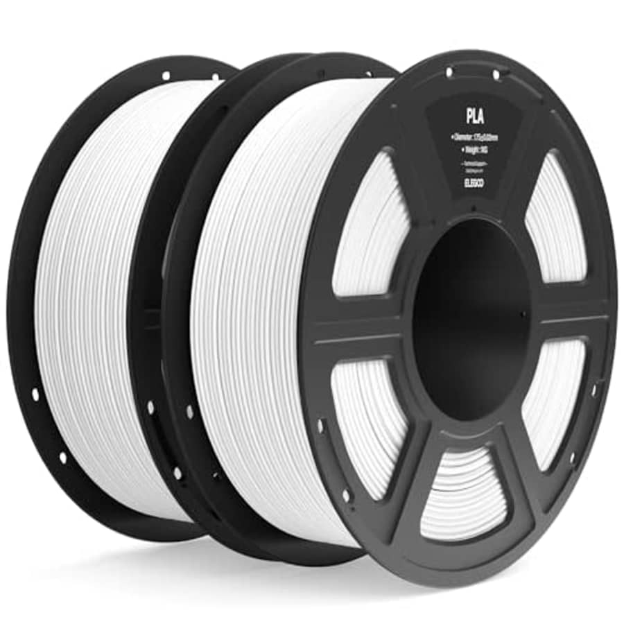 ELEGOO PLA Filament 1.75mm White 2KG, 3D Printer Filament Dimensional Accuracy +/- 0.02mm, 2pcs 1kg for $28