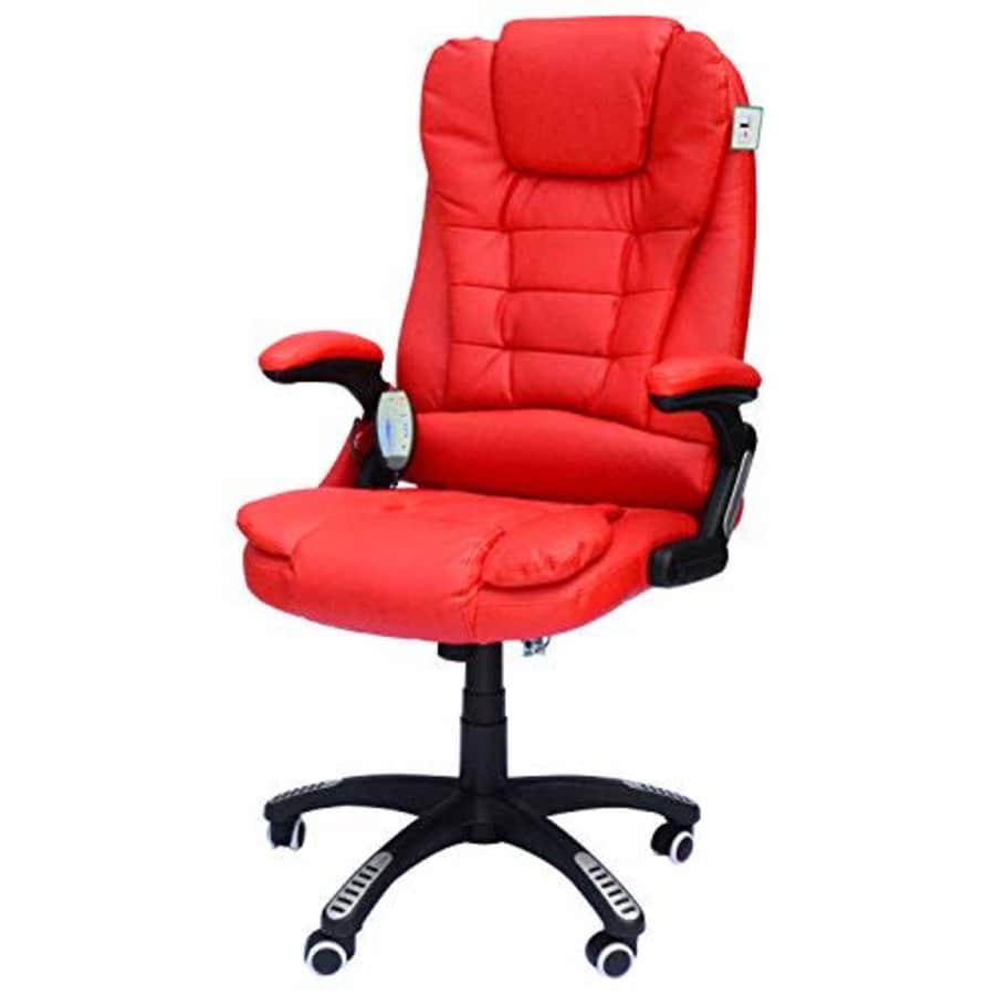 HOMCOM High Back Faux Leather Adjustable Heated Executive Massage Office Chair - Bright Red for $160