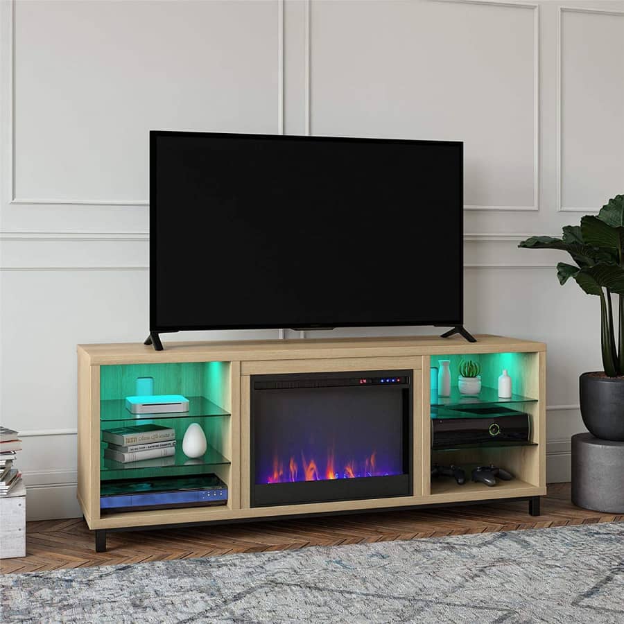 Ameriwood Home Lumina Deluxe Fireplace TV Stand for $376
