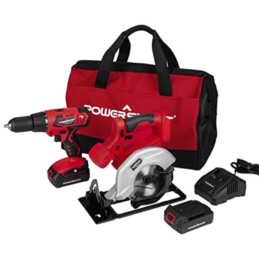 PowerSmart Cordless Circular Saw Combo Kit 20V MAX Cordless Drill and Saw Combo Kit Adjustable for $80 PowerSmart Cordless Circular Saw Combo Kit 20V MAX Cordless Drill and Saw Combo Kit Adjustable for $80
