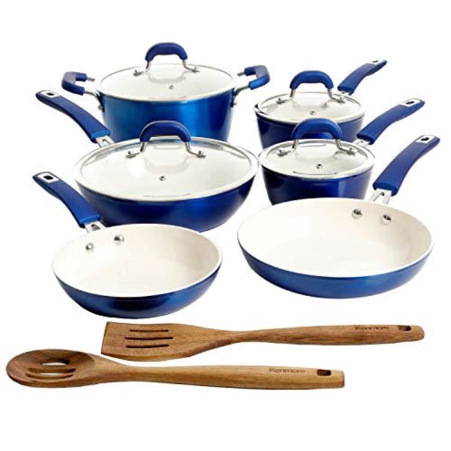 Kenmore Arlington Nonstick Ceramic Coated Forged Aluminum Induction Cookware, 12-Piece Set, for $104 Kenmore Arlington Nonstick Ceramic Coated Forged Aluminum Induction Cookware, 12-Piece Set, for $104