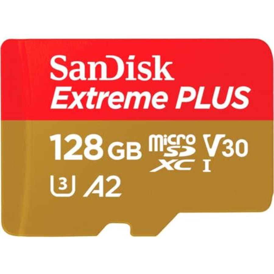 SanDisk Extreme Plus microSDXC UHS-I Card with Adapter, 128GB, SDSQXBD-128G-ANCMA for $19