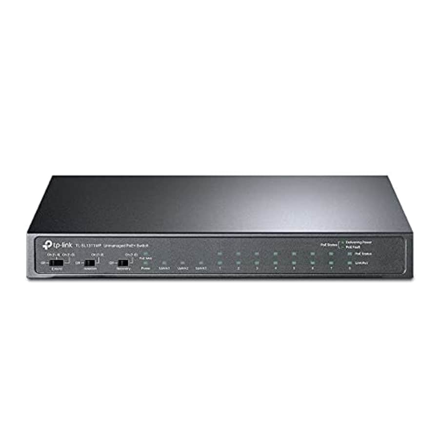 TP-Link TL-SL1311MP | 8 Port 10/100Mbps Fast Ethernet PoE Switch | 8 PoE+ Ports @124W, w/ 2 Uplink for $70