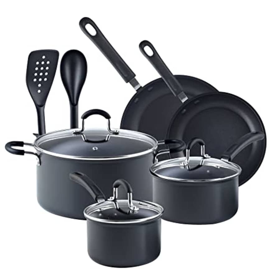 Cook N Home Professional Hard Anodized Nonstick Pots and Pans 10-Piece Cookware Set, with Stay-Cool for $77 Cook N Home Professional Hard Anodized Nonstick Pots and Pans 10-Piece Cookware Set, with Stay-Cool for $77