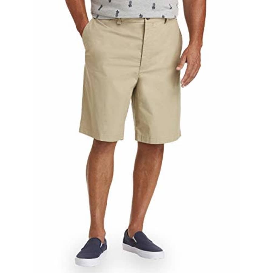 Amazon Essentials Men's Big & Tall Lightweight Chino Short fit by DXL Shorts, -Khaki, 44 for $31