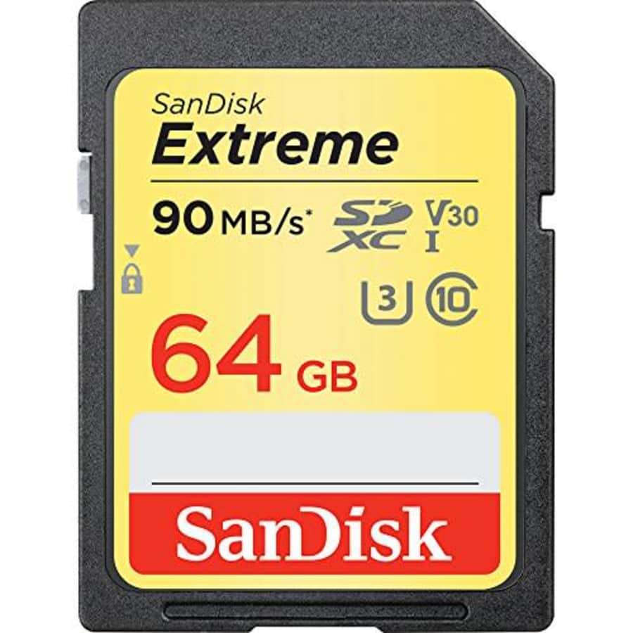 SanDisk 64GB Extreme SDXC UHS-I Memory Card - 90MB/s, C10, U3, V30, 4K UHD, SD Card - for $20